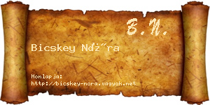 Bicskey Nóra névjegykártya
