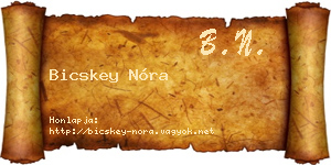 Bicskey Nóra névjegykártya